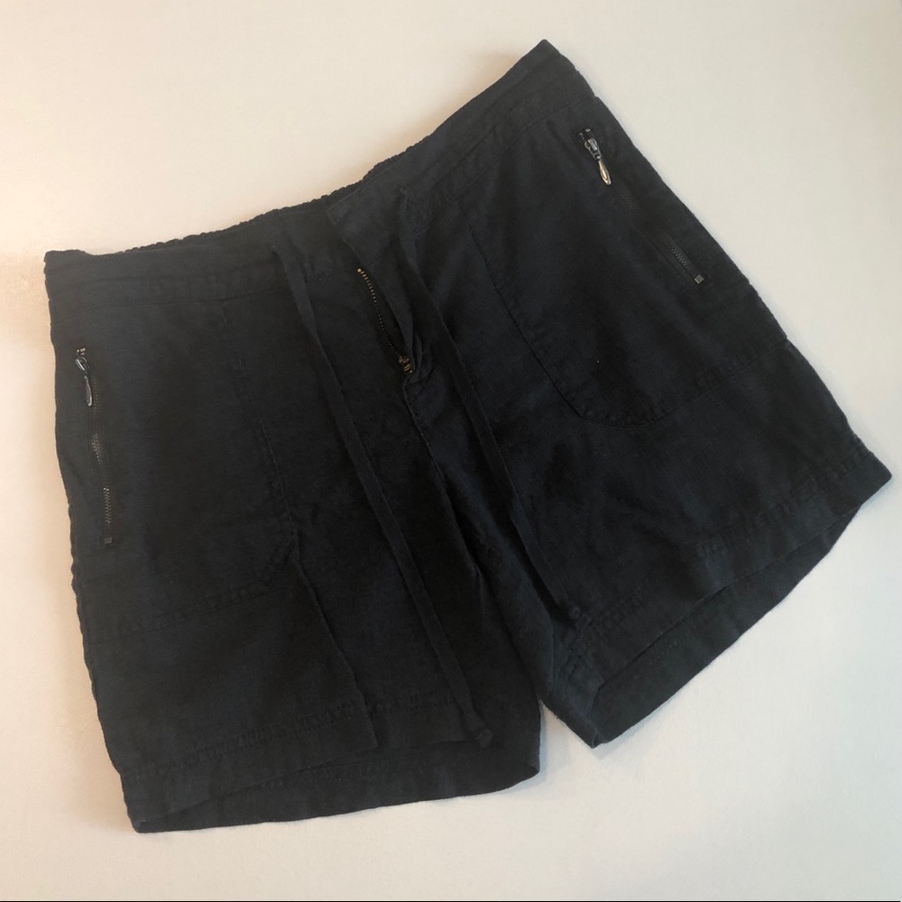 Charcoal grey linen shorts